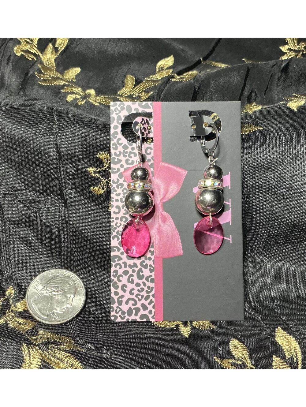 Stylish Pink Drop Earrings